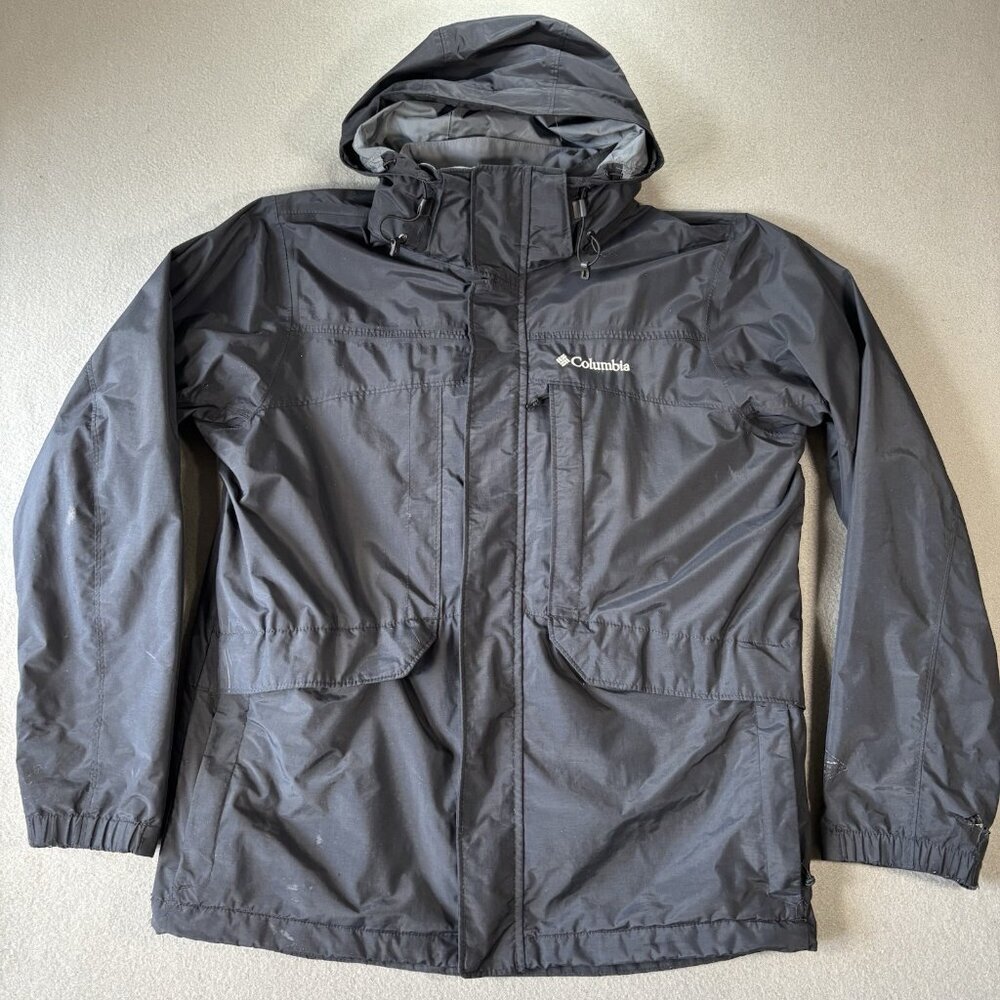 Columbia Omni Tech Waterproof Breathable Mens Jacket‎ M Pockets Utility Hooded